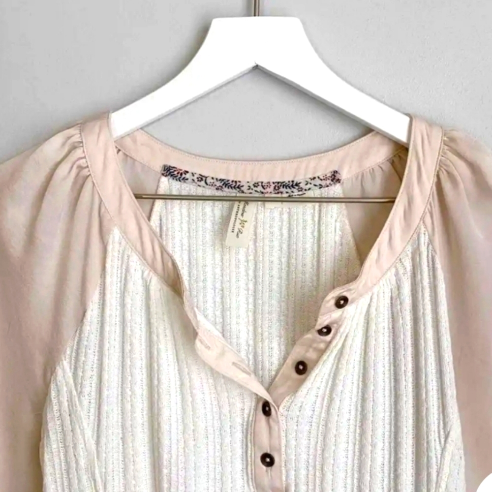 Anthropologie Meadow Rue Henley Top Size Large NWOT